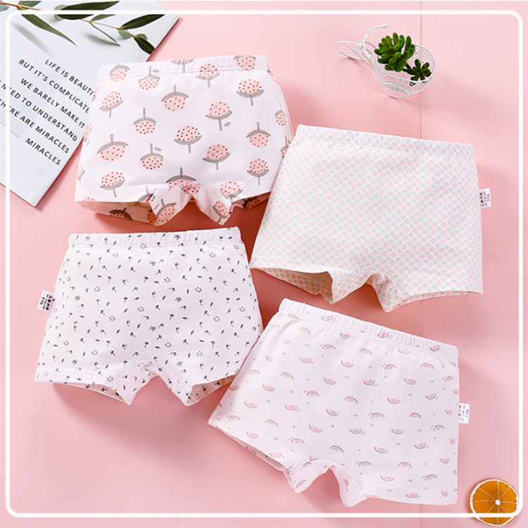 Factory high quality Kids Briefs Soft Cotton Box Wholesale Children Wearing Panties Girls Underwear