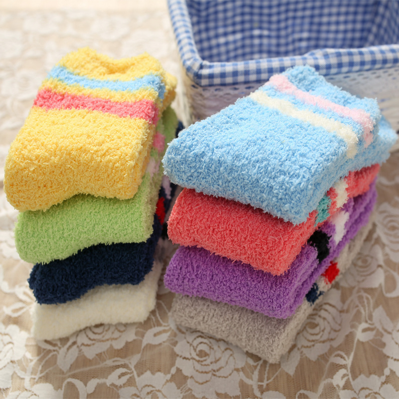 OEM/ODM Winter Fuzzy Socks Custom Logo Embroidery Female Socks Indoor Floor Thick Coral Fleece Warm women socks