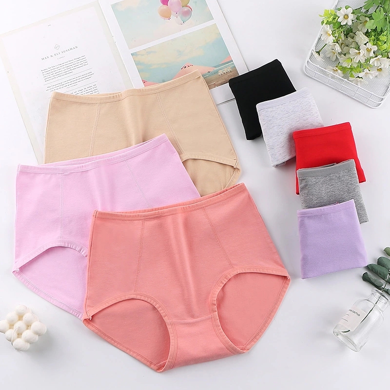 L-XL Women briefs high waist plus size cotton underwear breathable and comfortable soft cotton women's panties