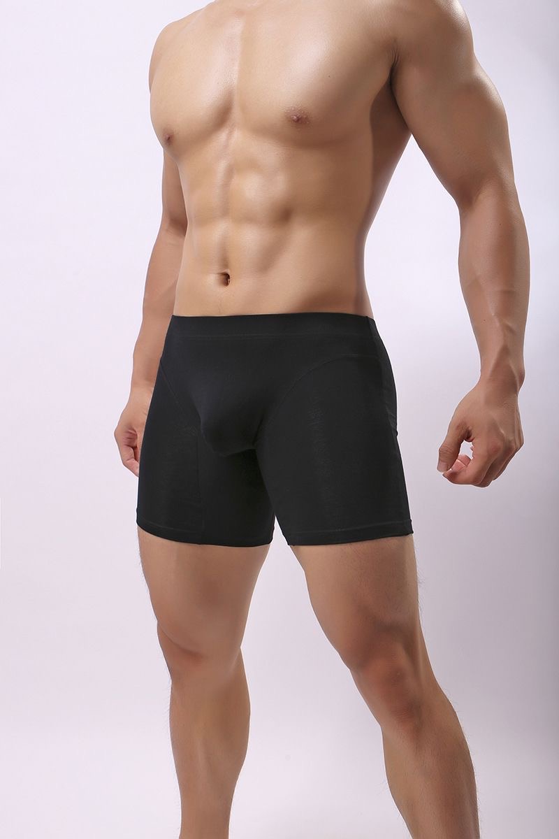 Custom mens Bamboo Underpants for Men Long Leg Underwear Mens Boxer Briefs Pouch flying