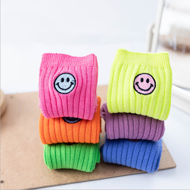 New Arrival Smile Pattern Baby Socks for Girls Socks Sustainable Spring Breathable Casual Sweat