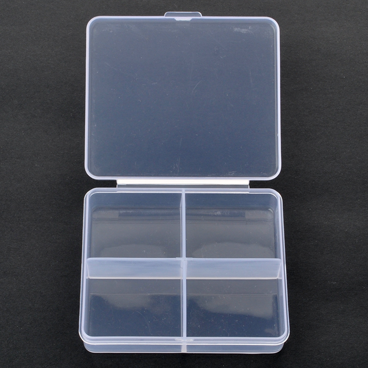 4 Grid Plastic Organizer Box Large 7.3x6.3x1.6cm