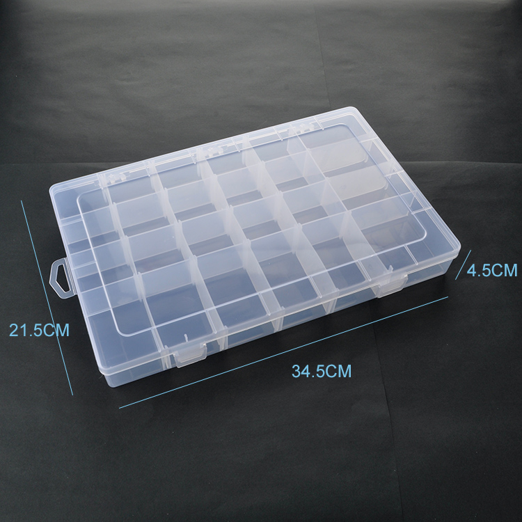 24 Grid Plastic Organizer Box 34.5x21.5x4.5cm