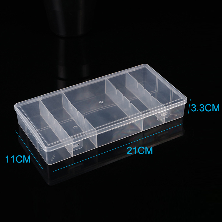 5 Grid Plastic Organizer Box 21x11x3.3cm