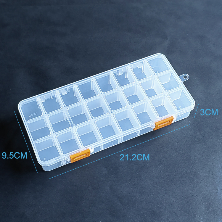 24 Grid Plastic Organizer Box 21.2x9.5x3cm