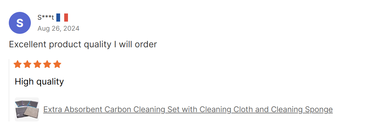 Extra Absorbent Carbon Cleaning Set with Cleaning Cloth and Cleaning Sponge Reviews Extra saugfähiges Carbon-Reinigungsset mit Reinigungstuch und Reinigungsschwamm. Bewertungen