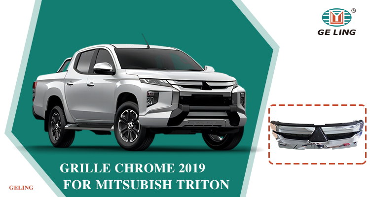 Silver Chrome Front Bumper Grille for Mitsubishi Triton L200 2019 Griglia paraurti anteriore cromata argento per Mitsubishi Triton L200 2019