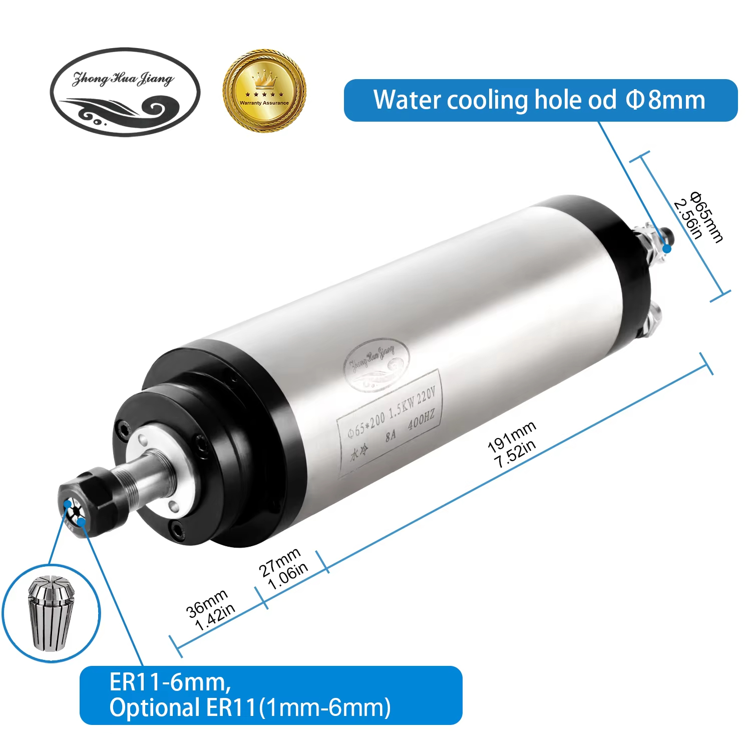 1.5KW واٹر کولڈ اسپنڈل موٹر
