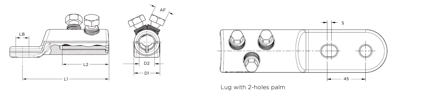 MECHANICAL LUGS BLMT FOR LOW AND MEDIUM VOLTAGE CABLE ACCESORIES UP TO 42 KV