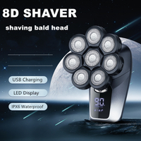 6 In 1 8D Men's Rechargeable Bald Head Electric Shaver 8 Floating Heads Beard Nose Ear Hair Trimmer Razor Clipper