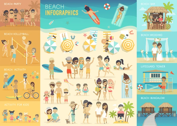 beach infographic set charts other spiaggia infografica set charts altri