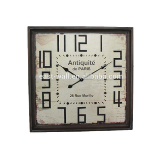 2018 New Arrive Fashion Bedroom Decoration Household Square MDF Wooden Wall Clock