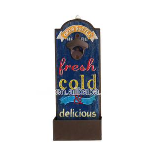Competitive Price Custom Printed Beer Metal Bottle Opener Wall Mount