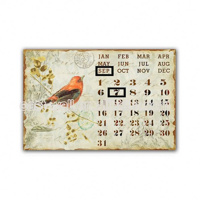 Cheap Price OEM Production Retro Plaque Metal Craft 2018 Calendar Perpetual