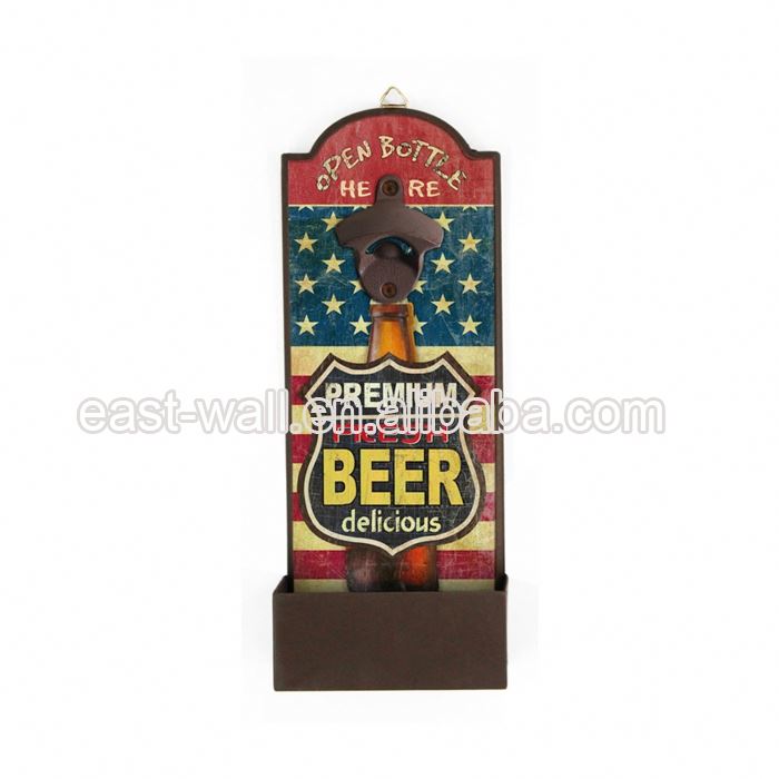 Hot Selling Cheap Prices Rustic Metal Wall Mounted Beer Magnetic Bottle Opener Custom Logo