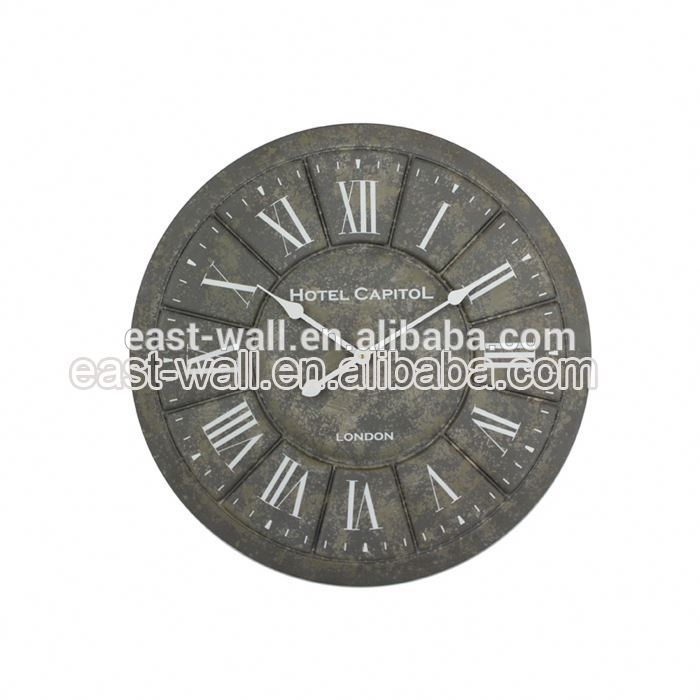 Promotional Factory Price French Country Tuscan Style Antique Iron Chinese Wall Clock