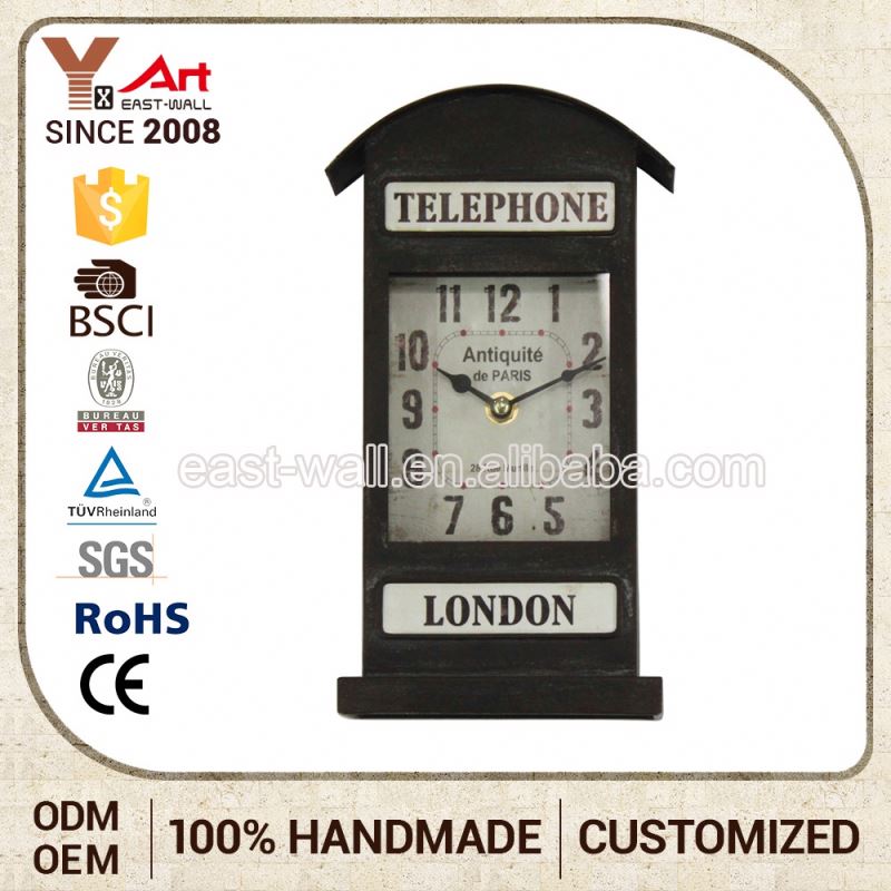 Custom Craft Art Telephone Booth Shape Table Wall Billiards Clock