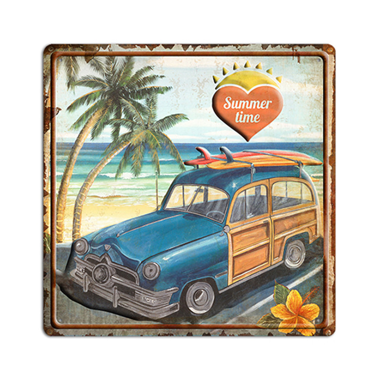 Newt Design Vintage Metal Car Decorative Wall Plaque