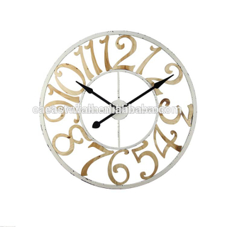 Big Numbers Colorful Wooden Round Shaped Wooden Clock Wall