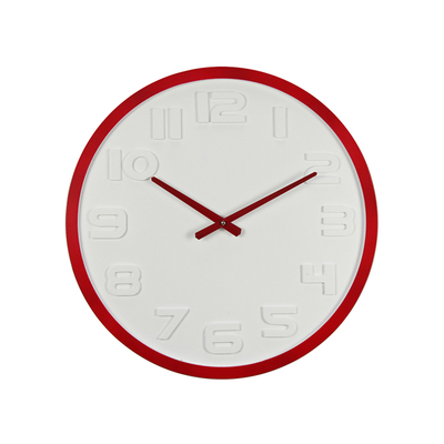 2018 Modern Style Quartz Custom Simple Red And White Decorative Wall Clock