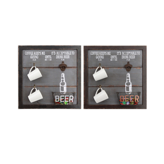 Good Quality Custom Design MDF Wall Hanging Plaque Bottle Opener with Hooks