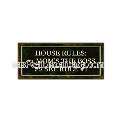 Interior Home Decoration Collector Metal Signs Custom Ltter Plaque House Rule