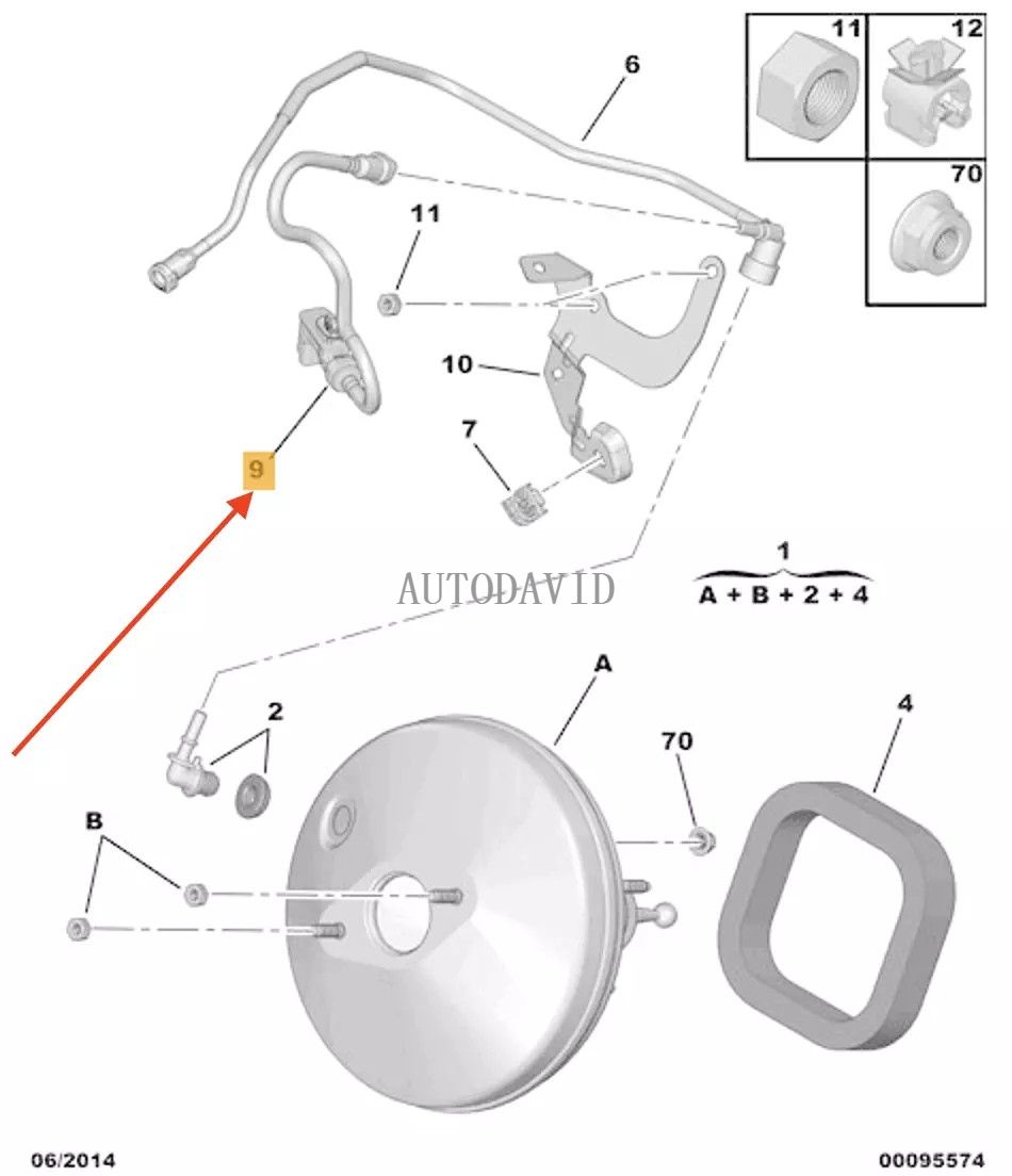 مستشعر ضغط أنبوب الفرامل لبيجو 2008 208 301 سيتروين C3-XR الإليزيه OEM: 457409 9673289080 9800984080 HS02-027-111