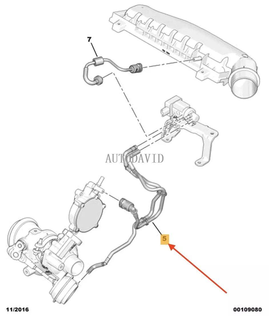 خط الوقود الأنابيب التحكم فراغ الأنابيب لبيجو 5008 P87 1.2T OEM: 9822341180 HS02-023-055