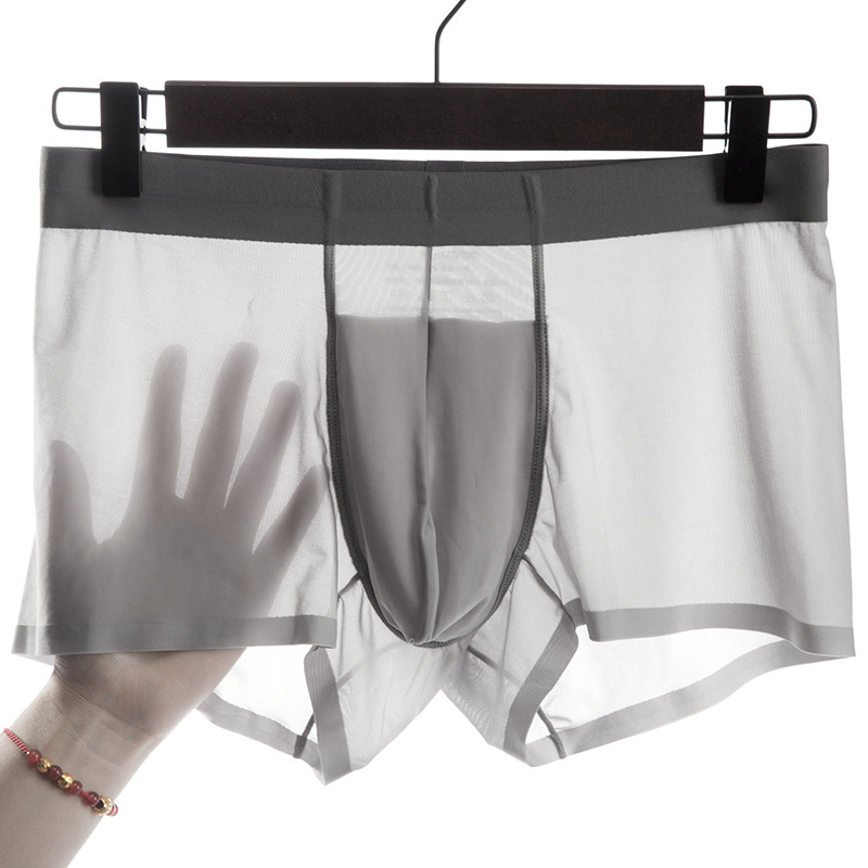 Mens Boxer Shorts Underwear Manufacturer Soft And Breathable Ice Silk Seamless Boxers Sexy Briefs