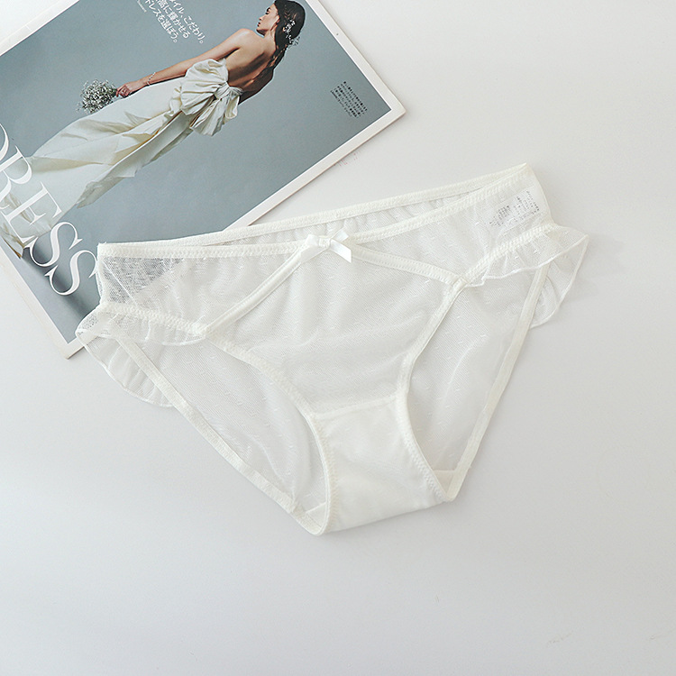 Transparent Ladies' Mid Waist Briefs Comfortable Breathable Soft Seamless Lace Women Panties
