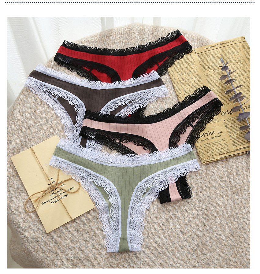Women's underwear cotton girls sexy lace breathable low waist traceless women's cotton panties