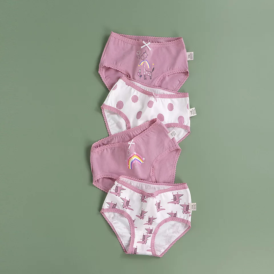 Wholesale New 4pcs Teenage Panties Underpants Young Girl Briefs Comfortable Cotton Pink Panties/girls panties