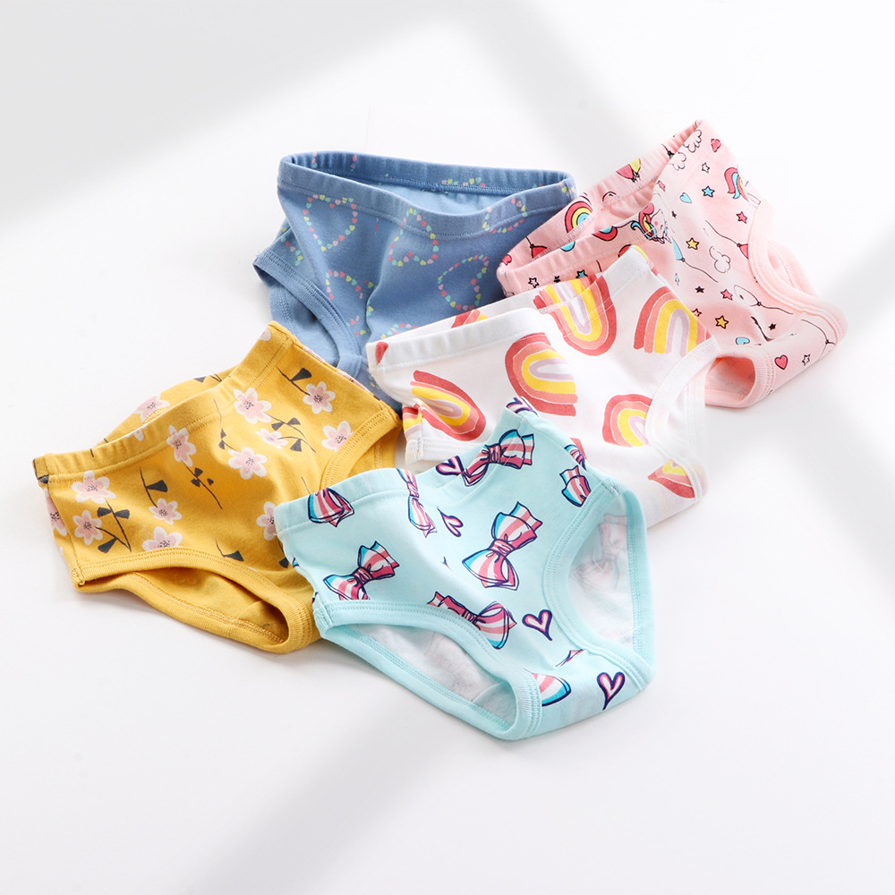 Hot Selling Children Underwear Kids Girls Briefs Girls Panties Underwear 3 Pieces Sets Cartoon Kids girls