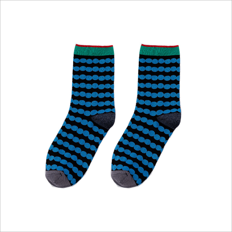 Hot sell cotton happy fashion customized women men crew color stripe dress sports socks