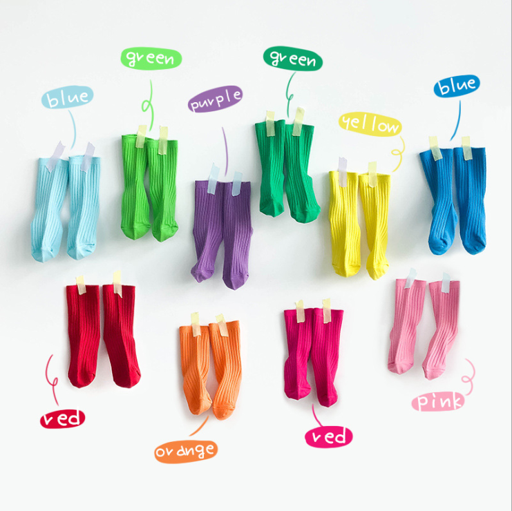 New Children colourful Socks Beautiful Light Cotton Heap combed cotton Boys Girls Socks