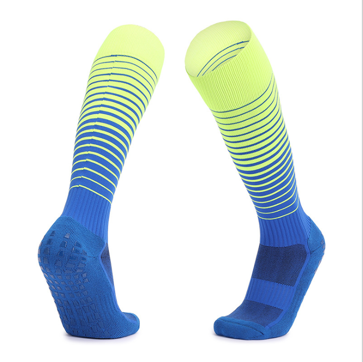 Colorful anti slip athletic cotton absorbent long men football socks