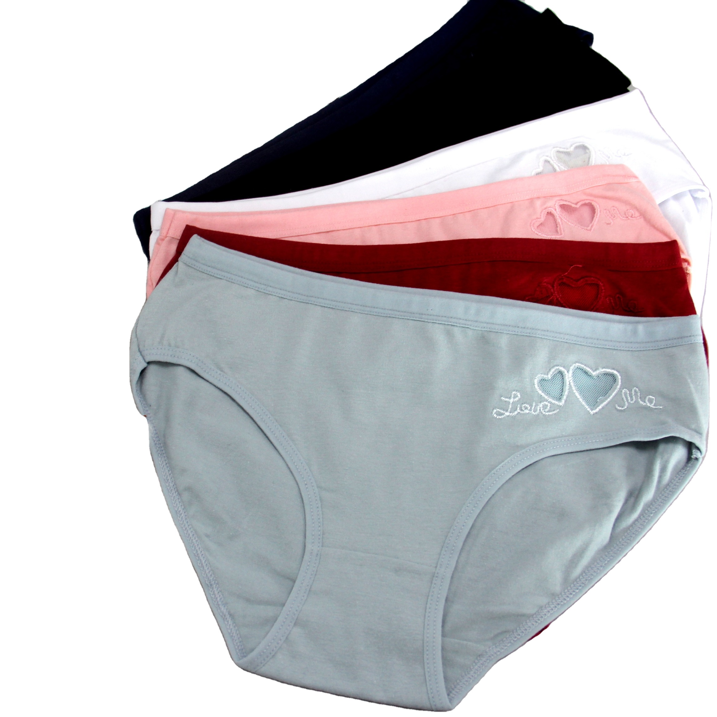 Embroidery Breathable love underwear lady sexy woman lace underwear