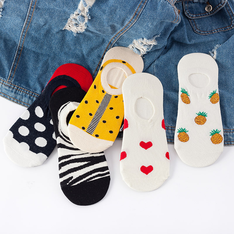 Colorful ladies men summer thin anti slip breathable cotton invisible no show low cut socks for men women