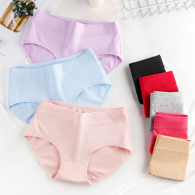 wholesale Middle-waist ladies cotton briefs in the waist cotton triangle briefs large size cotton ladies underwear 