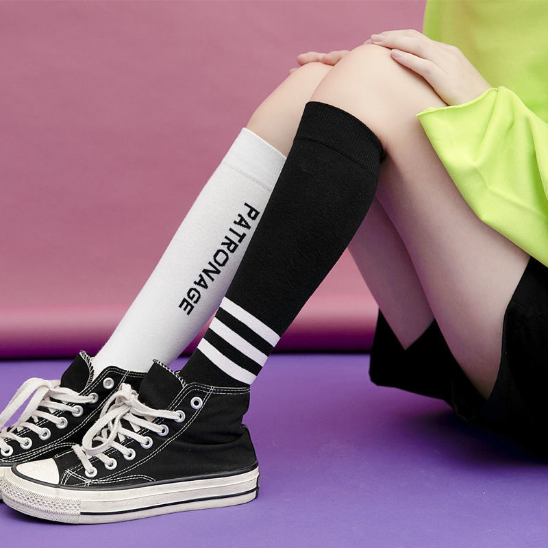 Manufacturers Wholesale Girls Stockings Colorful High Sock School Student Girls Boys Unisex Stripe Knee High Long Socks