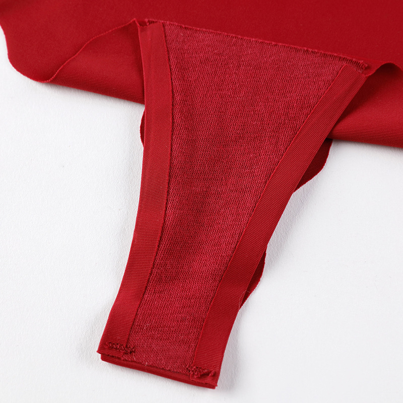 Hot selling wavy edge seamless ladies solid color sexy comfortable breathable thong underwear panties