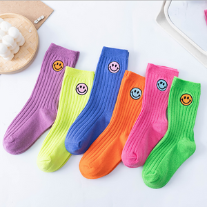 New Arrival Smile Pattern Baby Socks for Girls Socks Sustainable Spring Breathable Casual Sweat
