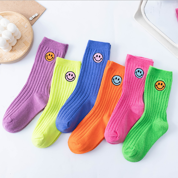 New Arrival Smile Pattern Baby Socks for Girls Socks Sustainable Spring Breathable Casual Sweat