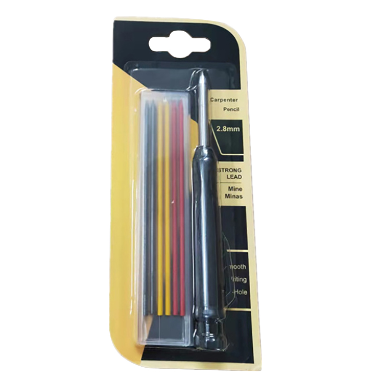 Solid Carpenter Pencil Set With 6 Refill Leads