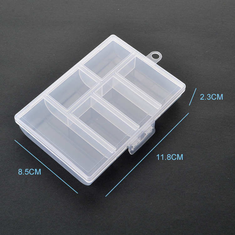 6 Grid Plastic Organizer Box 11.8x8.5x2.3cm