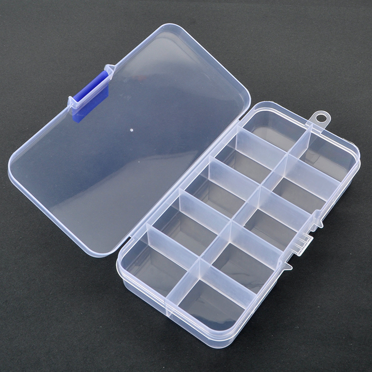 10 Grids Plastic Organizer Box 12.8x6.5x2.1cm