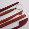 5pcs Red Wod Clay Modeling Tool And Double Wire End Clay Tool Set