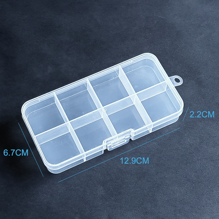 8 Grids Plastic Organizer Box 12.9x6.7x2.2cm