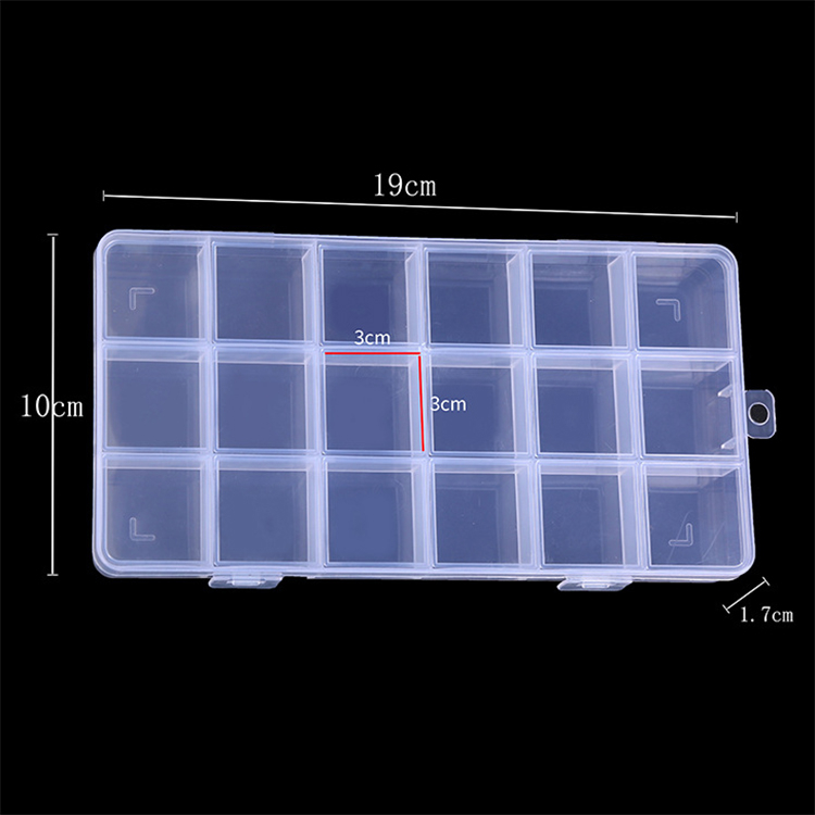 18 Grid Plastic Organizer Box 19x9.6x1.8cm