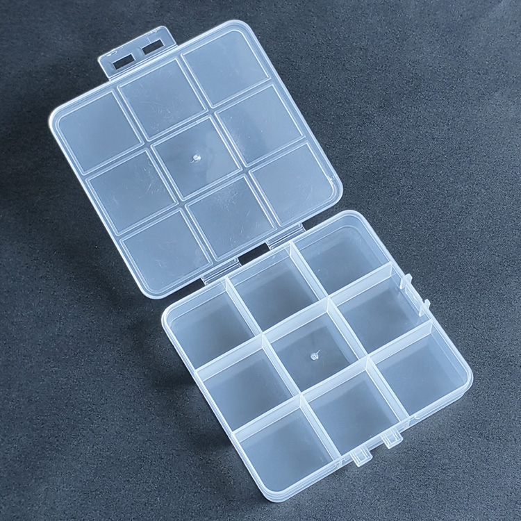 9 Grids Plastic Organizer Box 10.2x9.7x1.8cm